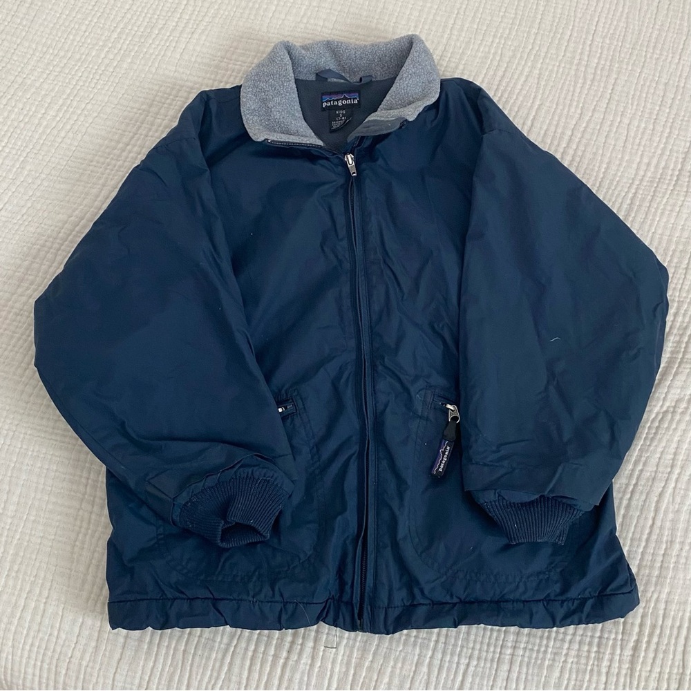 Patagonia Kids Dark Blue Fleece Lined Jacket